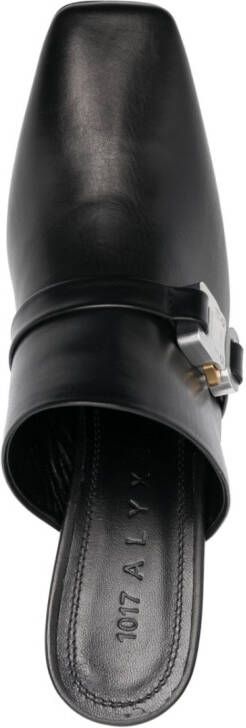 1017 ALYX 9SM 90mm square-toe leather mules Black