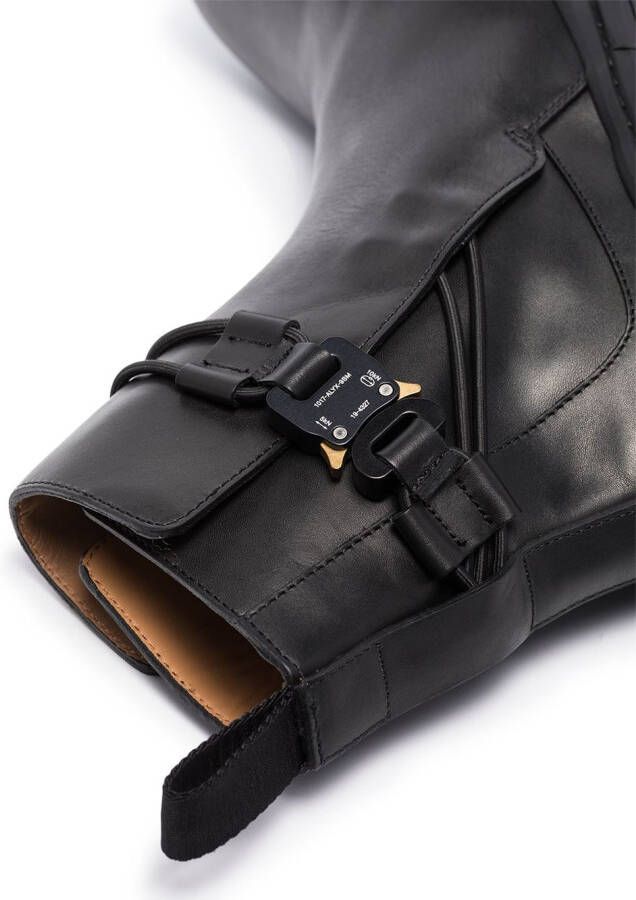 1017 ALYX 9SM buckle leather ankle boots Black