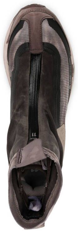 11 By Boris Bidjan Saberi distressed-effect panelled ankle boots Brown