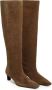 12 STOREEZ 40mm suede knee-high boots Brown - Thumbnail 2