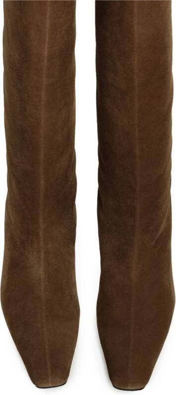 12 STOREEZ 40mm suede knee-high boots Brown