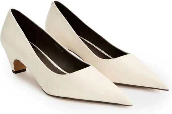 12 STOREEZ 50mm pointed-toe leather pumps Neutrals
