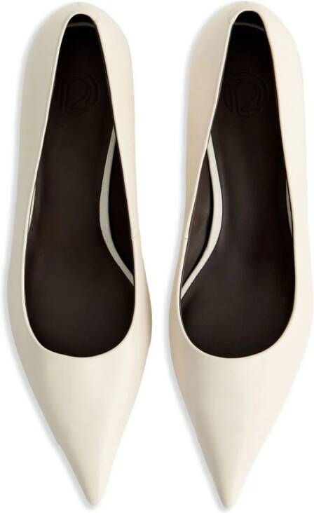 12 STOREEZ 50mm pointed-toe leather pumps Neutrals