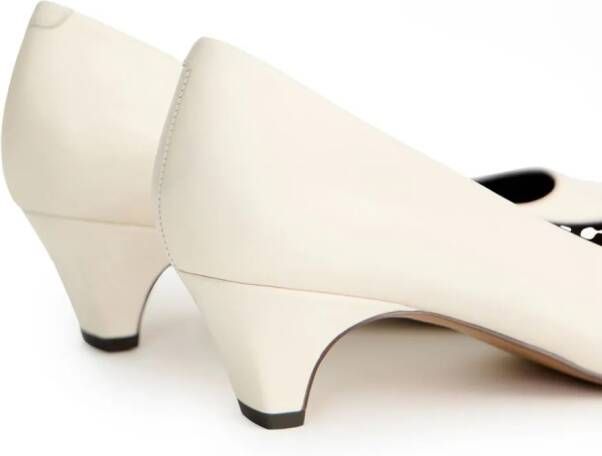 12 STOREEZ 50mm pointed-toe leather pumps Neutrals