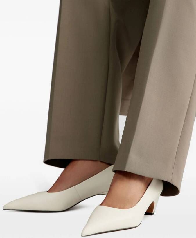 12 STOREEZ 50mm pointed-toe leather pumps Neutrals