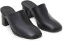 12 STOREEZ 65mm square-toe leather mules Black - Thumbnail 2