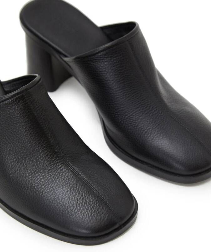 12 STOREEZ 65mm square-toe leather mules Black