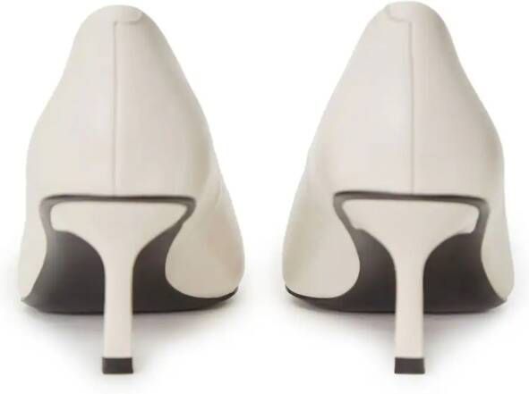 12 STOREEZ 65mm square-toe leather pumps White