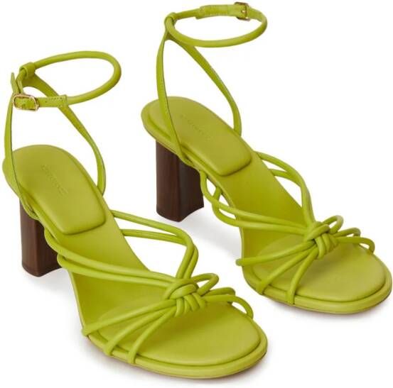 12 STOREEZ 70mm knotted leather sandals Green