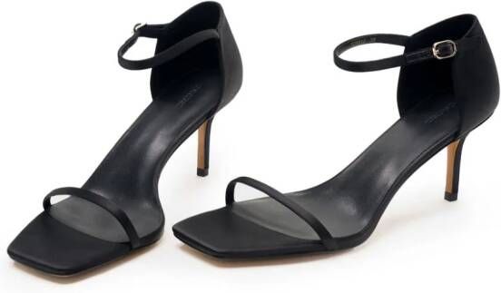 12 STOREEZ 70mm square-toe satin sandals Black