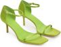 12 STOREEZ 70mm square-toe satin sandals Green - Thumbnail 2