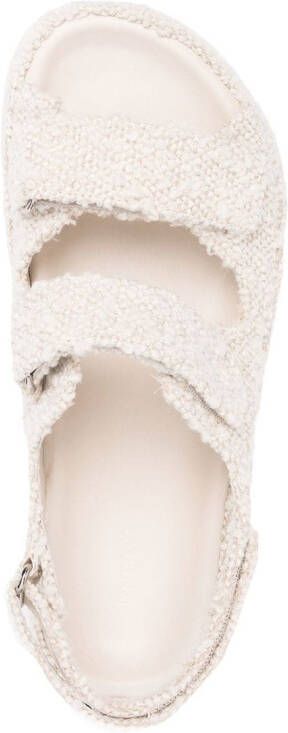 12 STOREEZ bouclé textured-finished strap sandals Neutrals