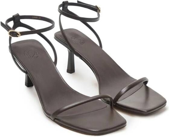12 STOREEZ buckled 60mm leather sandals Brown