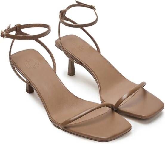 12 STOREEZ buckled 60mm leather sandals Brown
