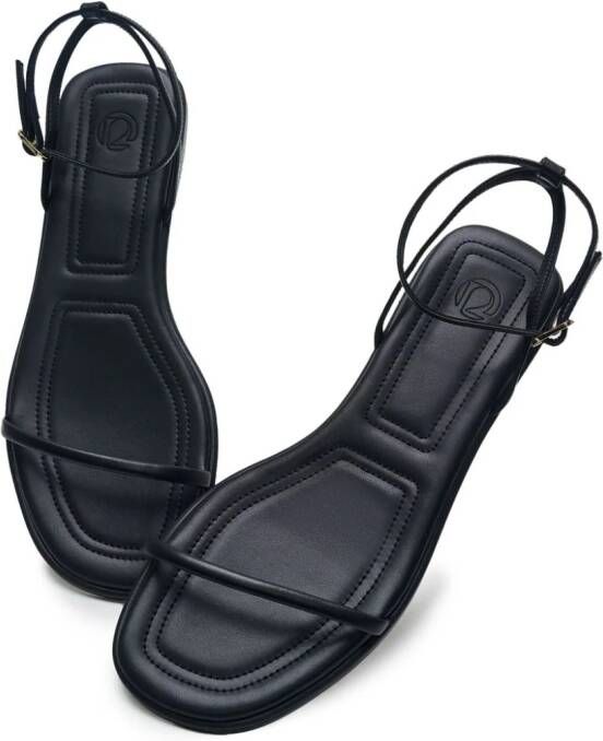 12 STOREEZ buckled leather sandals Black