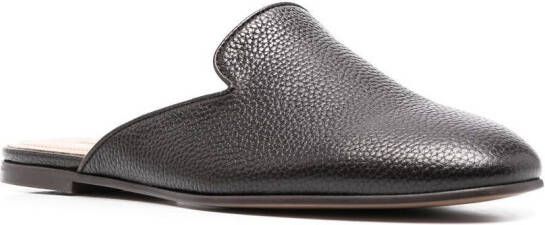 12 STOREEZ curved cut-out slip-on mules Black