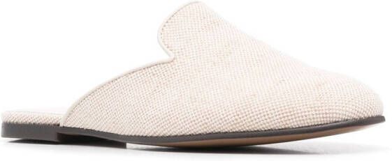 12 STOREEZ curved cut-out slip-on mules Neutrals