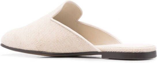 12 STOREEZ curved cut-out slip-on mules Neutrals