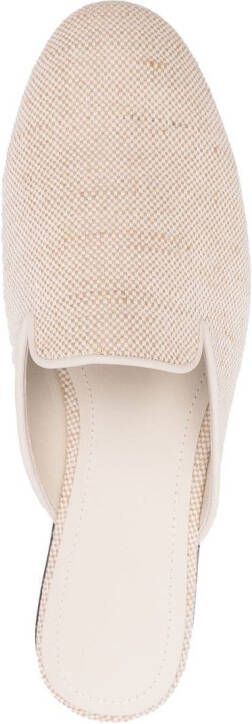 12 STOREEZ curved cut-out slip-on mules Neutrals