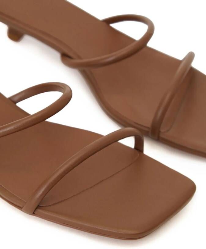 12 STOREEZ double-strap 30mm leather sandals Brown