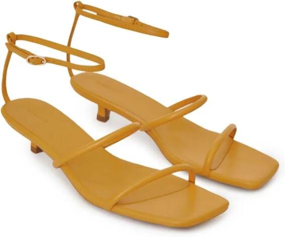 12 STOREEZ double-strap 30mm leather sandals Yellow