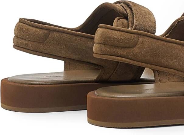 12 STOREEZ double-strap suede sandals Brown