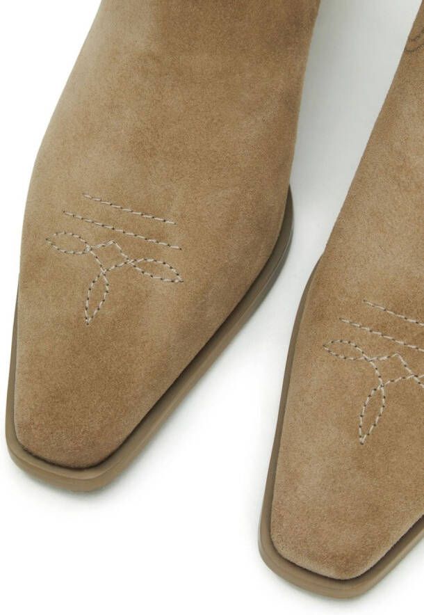 12 STOREEZ embroidered cowboy boots Neutrals