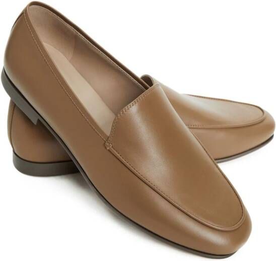 12 STOREEZ flat leather loafers Brown