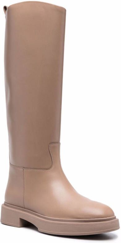 12 STOREEZ knee-high leather boots Neutrals