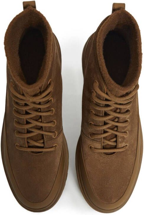 12 STOREEZ lace-up suede boots Brown