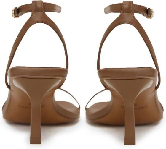 12 STOREEZ leather square-toe sandals Brown