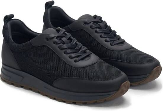 12 STOREEZ mesh-panelled leather sneakers Black