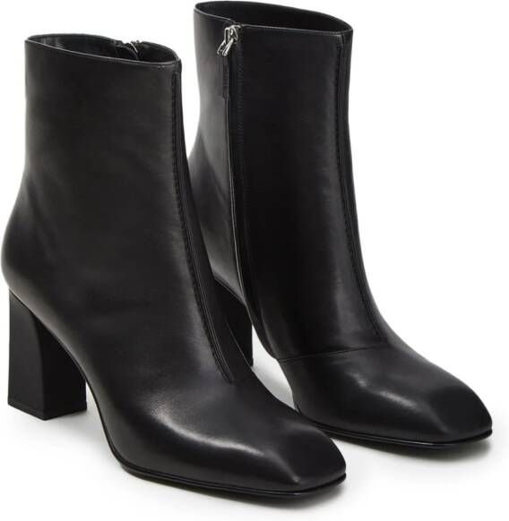 12 STOREEZ panelled 80mm ankle boots Black