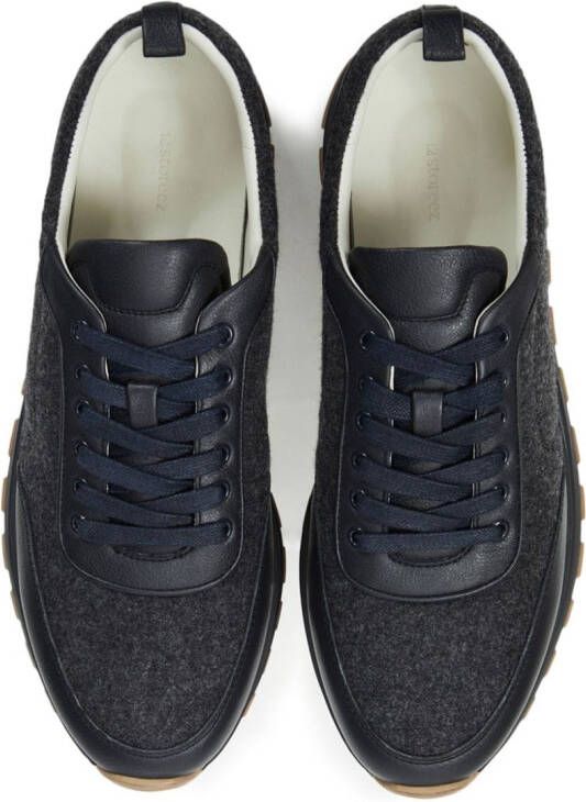 12 STOREEZ panelled lace-up sneakers Black
