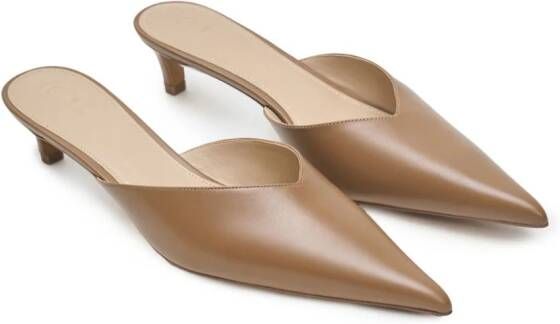 12 STOREEZ pointed-toe 40mm leather mules Neutrals