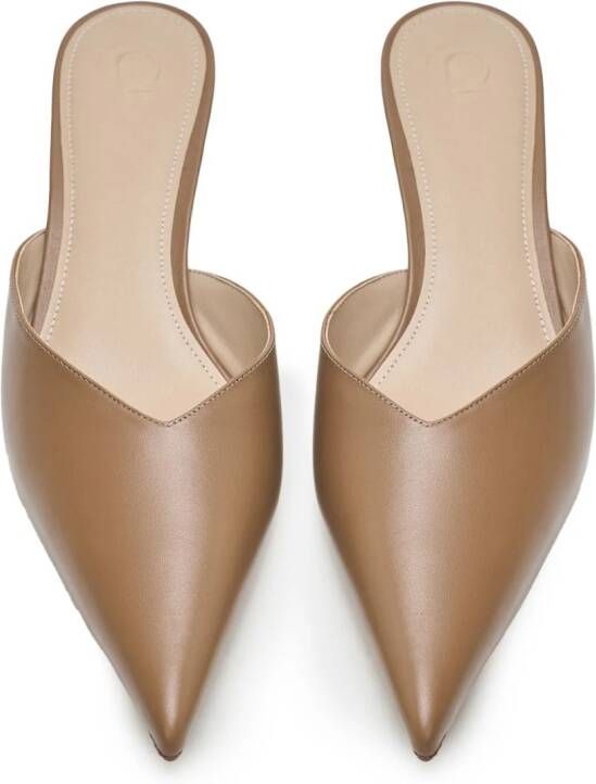12 STOREEZ pointed-toe 40mm leather mules Neutrals