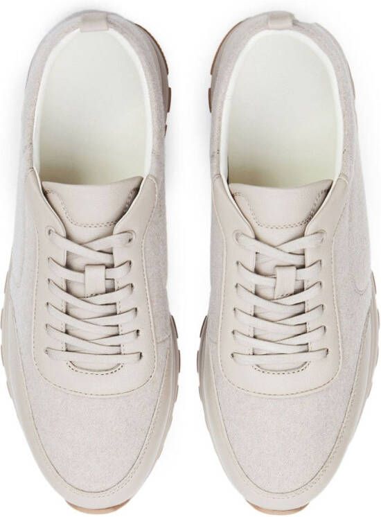 12 STOREEZ round-toe leather sneakers Neutrals
