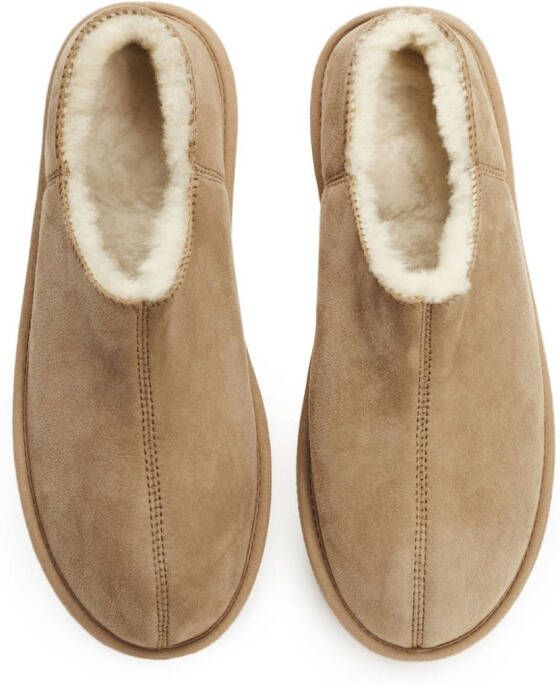 12 STOREEZ shearling-lined suede boots Brown
