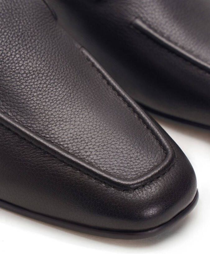 12 STOREEZ square-toe leather loafers Brown