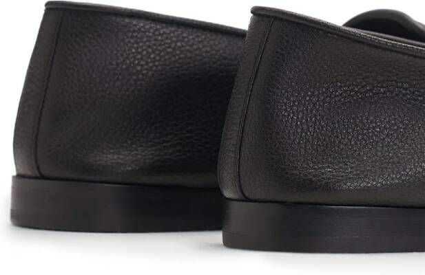 12 STOREEZ square-toe leather loafers Brown