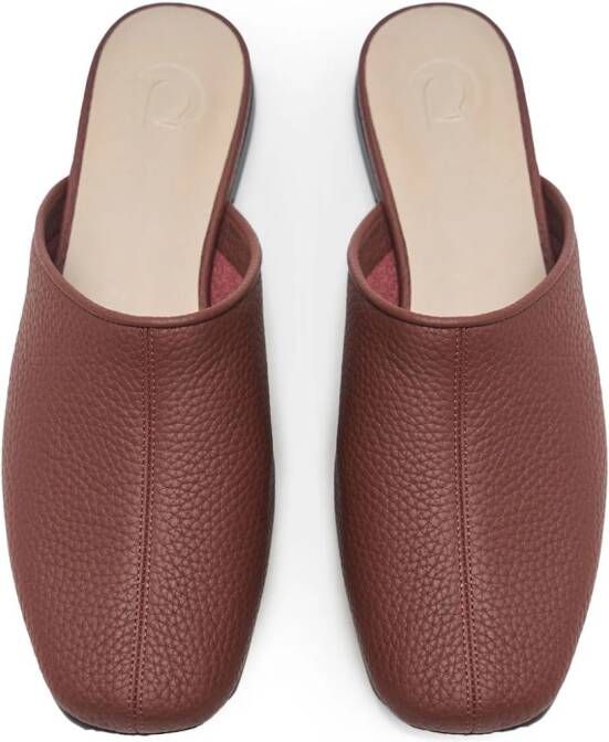 12 STOREEZ square-toe leather mules Brown