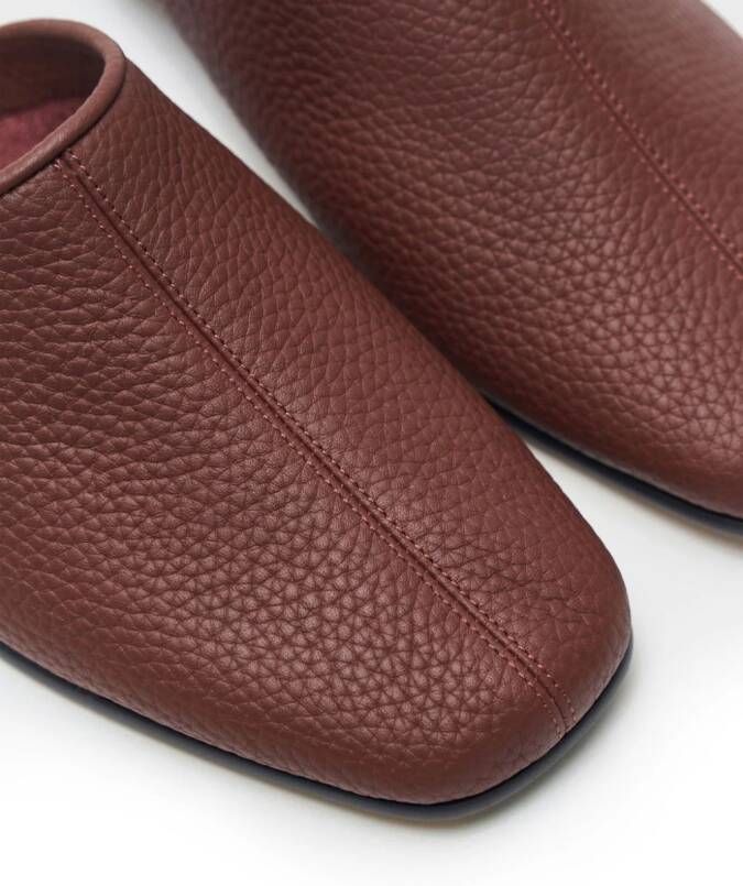 12 STOREEZ square-toe leather mules Brown