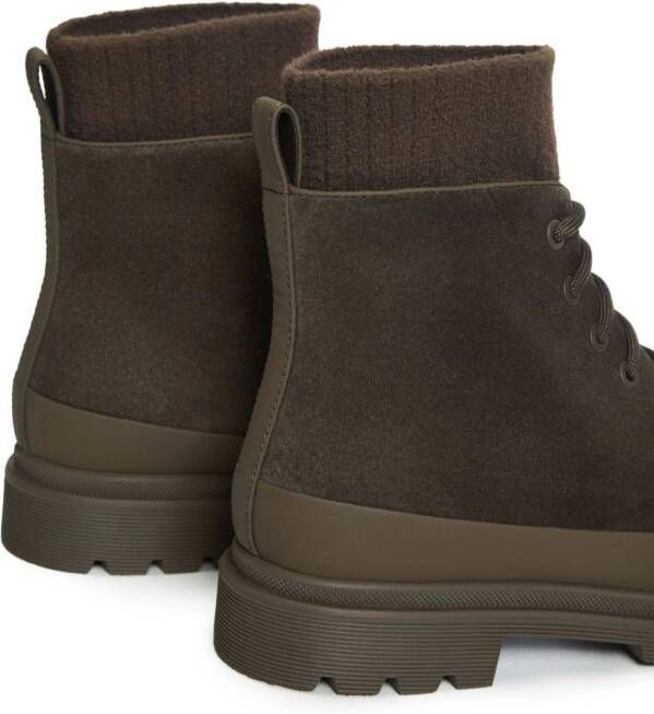 12 STOREEZ suede ankle boots Brown