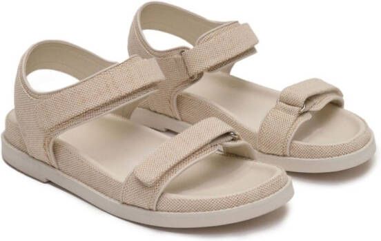 12 STOREEZ touch-strap flat sandals Neutrals