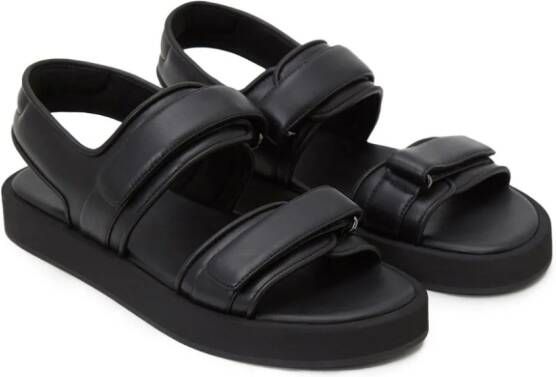 12 STOREEZ touch-strap leather sandals Black