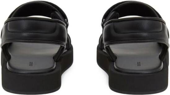 12 STOREEZ touch-strap leather sandals Black