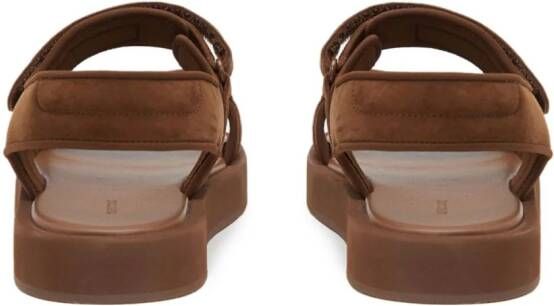 12 STOREEZ touch-strap suede sandals Brown