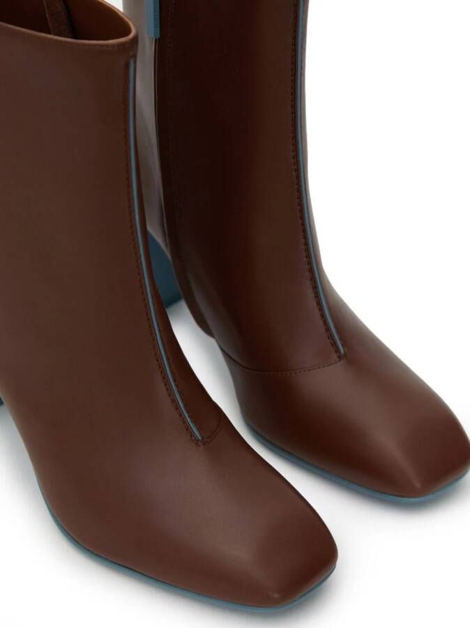 12 STOREEZ two-tone 80mm ankle boots Brown