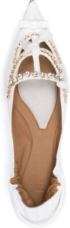 13 09 SR crystal-embellished sandals White