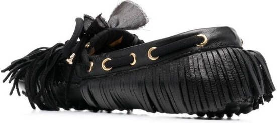 13 09 SR fringed-leather loafers Black